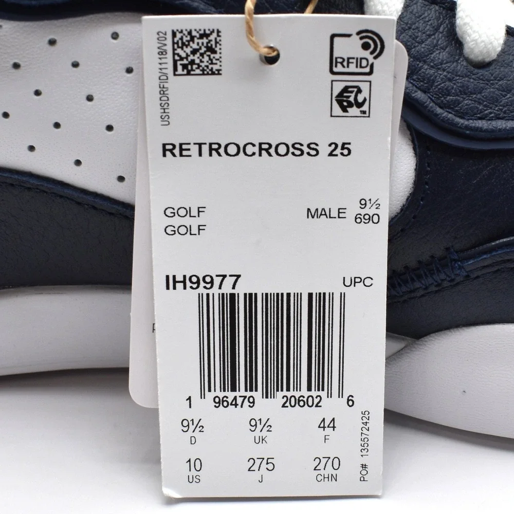 Adidas‎ Retrocross 25 Spikeless Golf Shoes Men's Size 10 White Navy IH9977 NWT